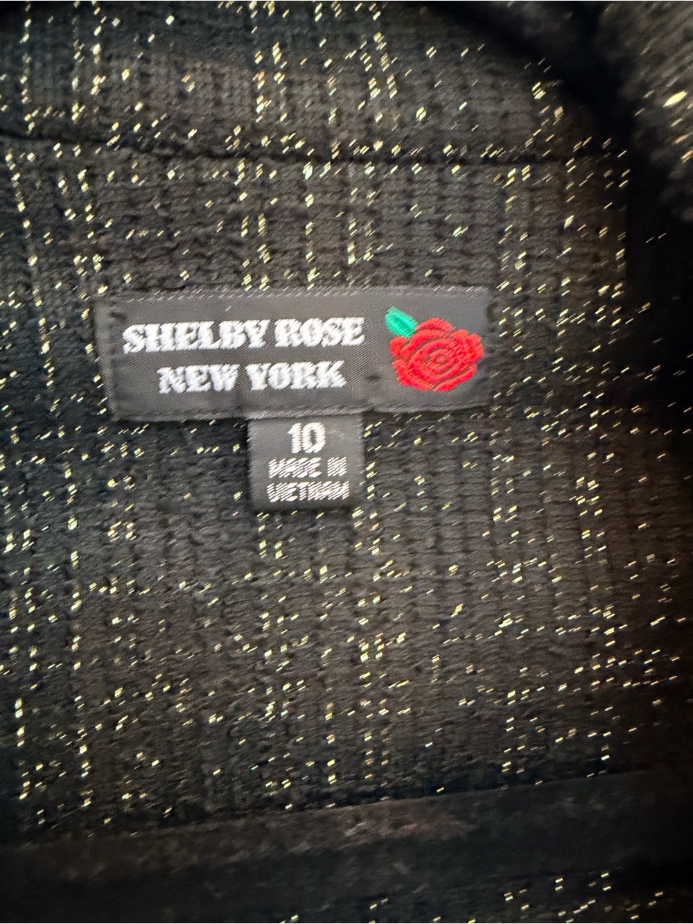 Shelby Rose New York Classic Black & Gold Tweed Blazer Jacket Size 10 Medium NWT - Picture 8 of 11